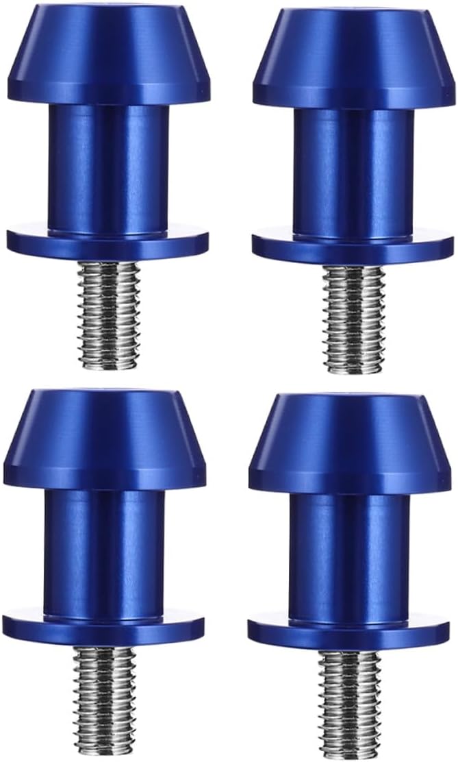 Motorcycle Swingarm Spool Sliders Screws 8mm Blue Cnc 4pcs Set Universal Rear Swing Arm Bobbins for Racing Stands and Frame Protection