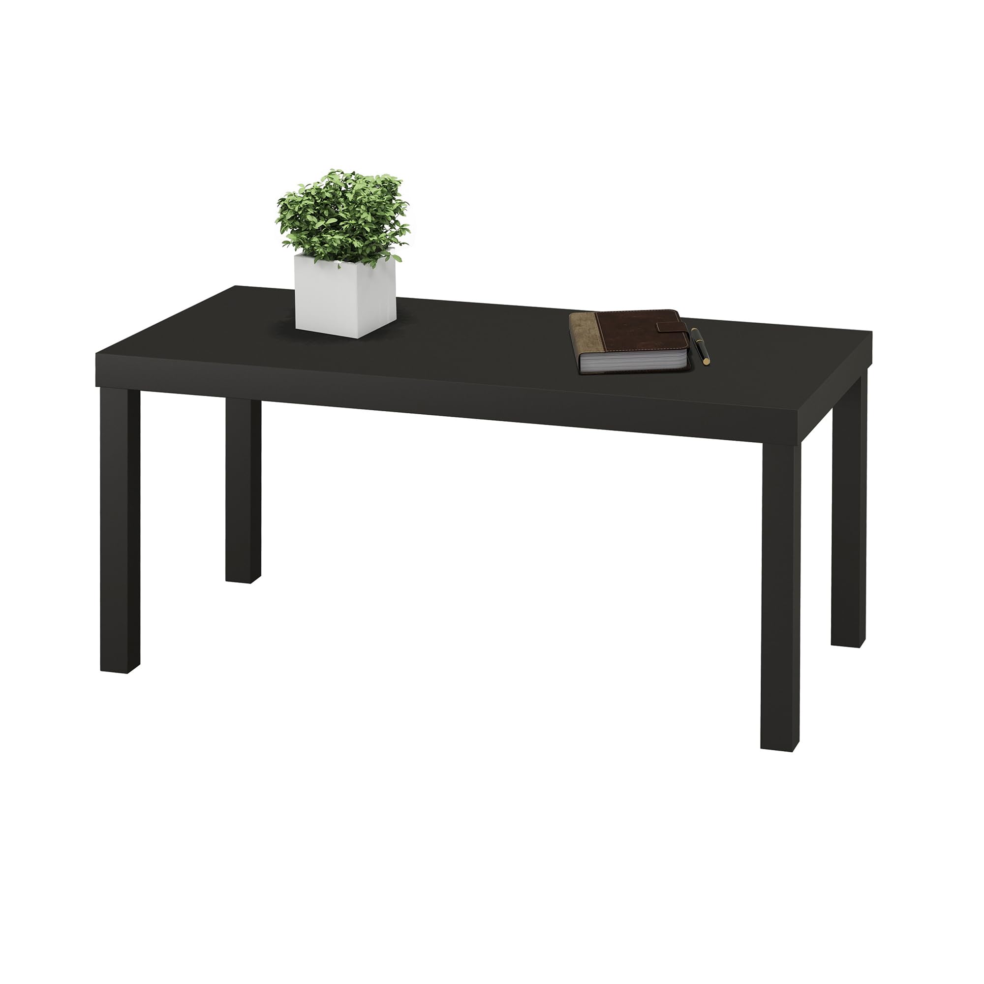 URBNLIVING Coffee Sofa Side End Desk Table for Living Room, Home Office, Functional Accent Furniture, Stylish Desk Table for Office or Living Room, Modern Home Wooden Furniture - Black
