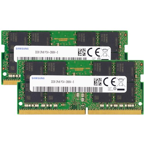 Image of Samsung 64GB (2x32GB) DDR4 2666MHz PC4-21300 (PC4-2666V) CL19 SODIMM 2Rx8 Dual Rank 1.2V 260-Pin Laptop, Notebook RAM Memory