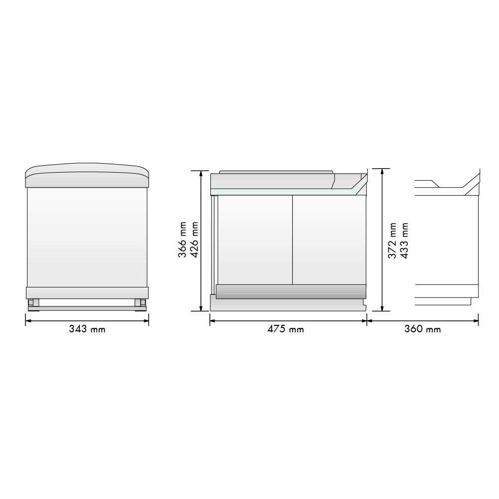 Menage Confort Pattumiera e riciclaggio rimovibile - 2 secchi incorporati da 21/21 o 16/16 - per mobile da cucina, 16/16