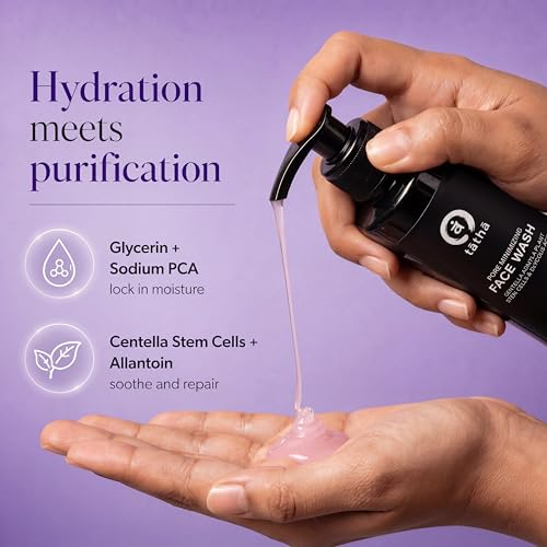 Image of Tatha Face Wash with Glycolic Acid, Niacinamide & Plant Stem Cells | Reduces Pores, Dead Skin & Pigmentation | Anti-Aging, Hydrating & Gentle Cleanser | Paraben & Sulphate Free (Pore Minimizing)