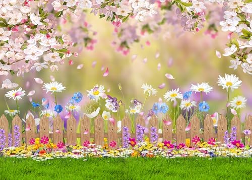 Amazon.com : LYWYGG 7x5ft Spring Backdrop Spring Photography Backdrops ...