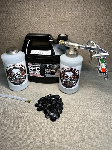 Pro Undercoating Gun, Gallon PFC Amber, 1 360* Wand, 2 Quart Bottles, 50 Rust Plugs