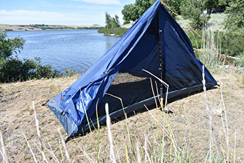 River Country Products One Person Trekking Pole Tent, Ultralight Backpacking Tent - Blue - Thumbnail 3