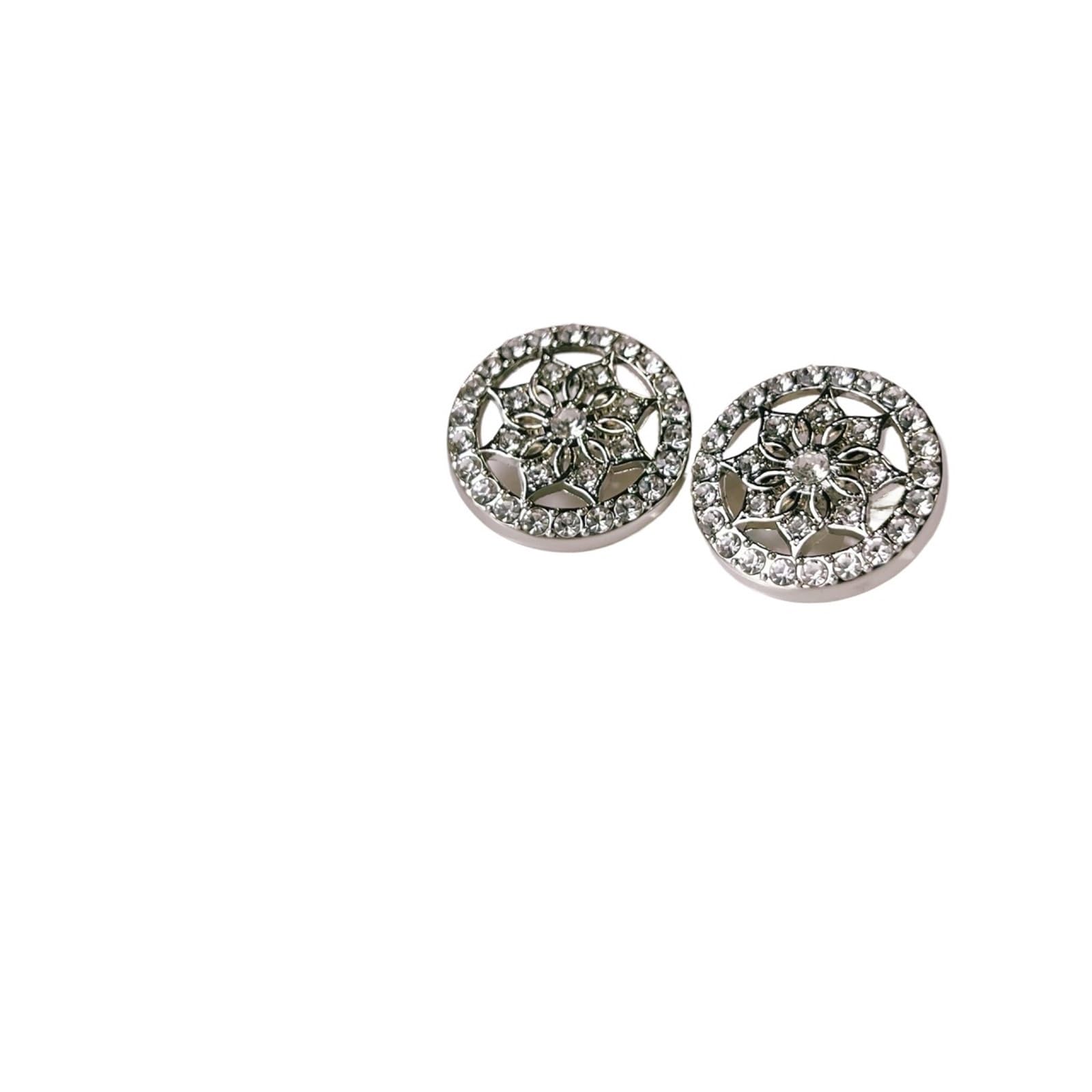 10 botones de metal con incrustaciones de diamante para costura, álbumes de recortes, manualidades, suéter, botón decorativo de 20 mm (dorado)