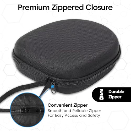 Image of Sounce Headphone Case for Boat Rockerz 550 /558 | Portable Carrying Case Cover | Hard EVA Shell Travel Storage Case with Shockproof, Waterproof, and Premium Protective Cover - (Black)