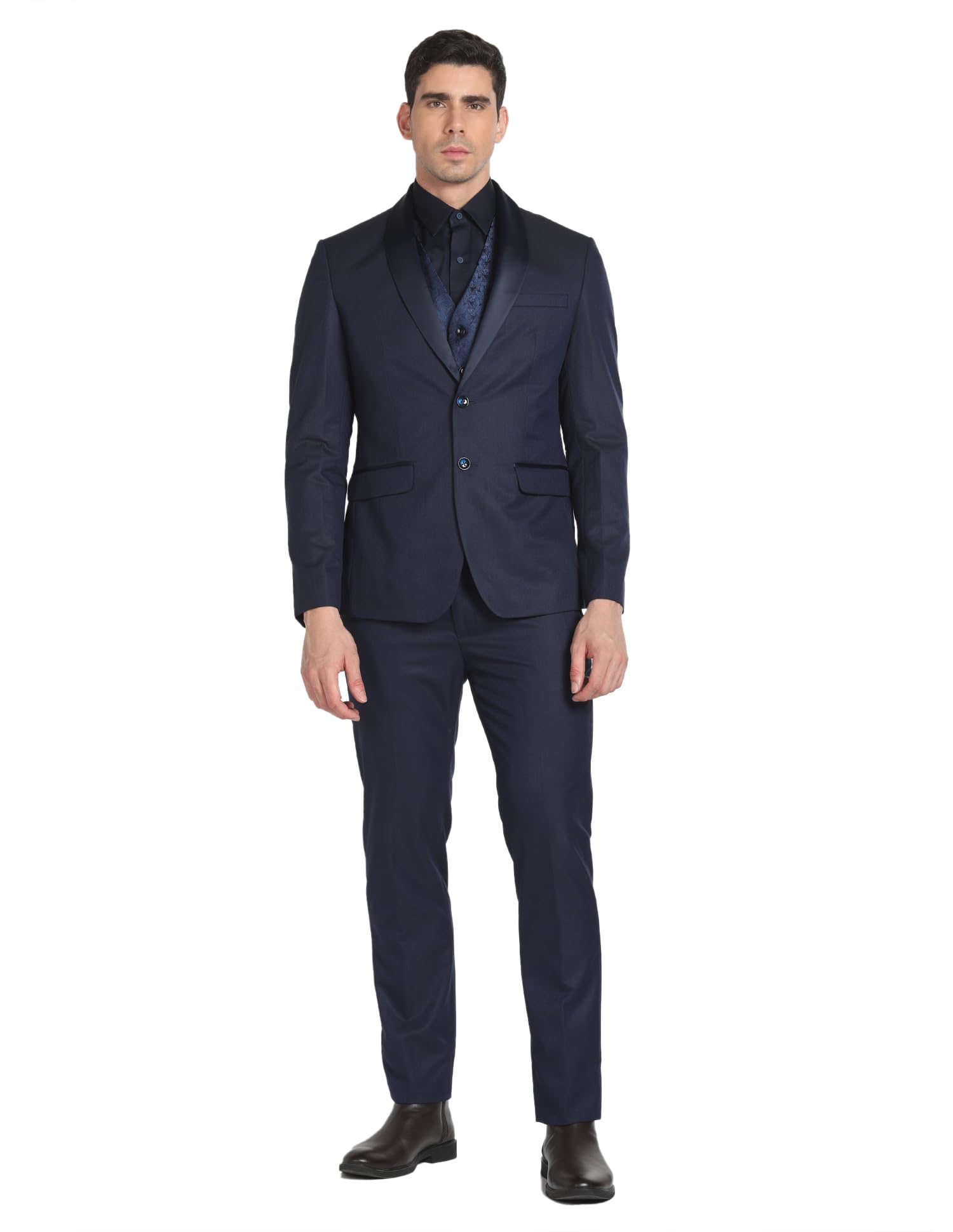 arrow Men's Polyester Double Breasted Business Suit Pants Set-picture-31