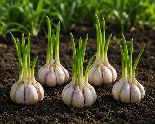 Softneck Garlic Bulbs for Planting | Premium Seed Garlic for Fall & Spring Gardens | Large Hardy Heirloom Garlic Bulbs | Easy to Grow Garden Garlic with Excellent Flavor & Long Storage (5 Bulbs)