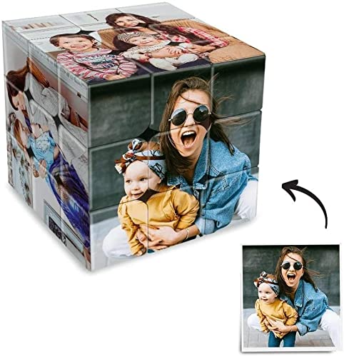 DreamFlyang Photo Custom Rubik'S Cube, Multi Picture Rubik Cube, Marco Photo Block Collage Personalizado, Puzzle Cube Regalo para niños Madre Marido Amigos Cover