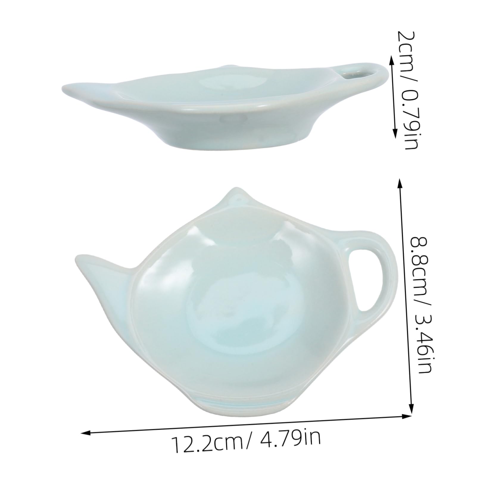 Ciieeo 4Pcs Ceramic Tea Bag Holder Teapot Shaped Decorative Saucer for Snacks Butter Elegant Tea Cup Coaster for Table Protection Tea Lovers