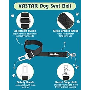 Vastar 2 packs adjustable pet dog cat car seat belt safety leash vehicle seatbelt harness   cucciolini doodles
