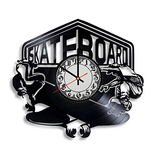 Lepri4ok Skateboard Vinyl Record Wall Clock, Skateboard Deck Gift for Any Occasion, Skateboard