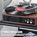 Record Player, Bluetooth Turntable with 3 Speeds (33/45/78 RPM), Built-in 2 Stereo Speakers, RCA Output, AUX Input, Belt-Driven Retro Vinyl Player for Vinyl Records and Music - Walnut