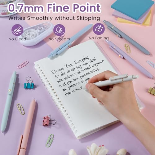 Image of FIOVER Gel Pens 6pcs 0.7mm Fine Point Black Ink Quick Dry Pens