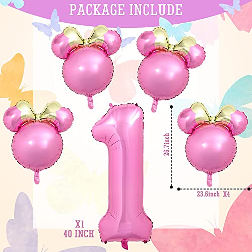 Minnie Theme Birthday Party Decorations Mouse Head Aluminum Foil Balloons Mylar Balloons For Girls First Birthday #TOP3