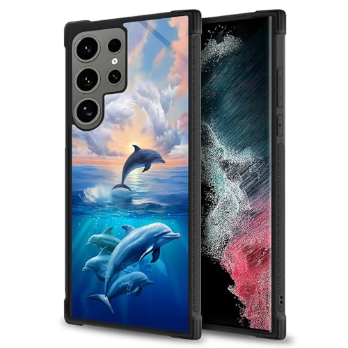 FKBRCL4U for Samsung Galaxy S24 Ultra Case, Sunset Dolphin Ocean Pattern Graphic Design Girl Boy Soft Silicone Hard Acrylic Shock Protection for Samsung Galaxy S24 Ultra - image 2