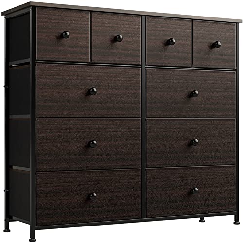 La mejor comparación de Comoda Cajonera los 10 mejores. 42 HOMELYA Comoda Cajonera para Recamara - 10 Cajones De Tela con Parte de Madera y Marco De Acero Plegable - Mueble Organizador con cajonera para Ropa Ideal para Tus Espacios (Café)