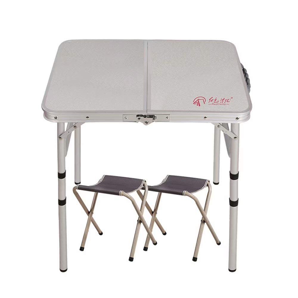 HSTFⓇ Outdoor folding table Portable aluminum alloy Table stall table picnic barbecue simple table Bed computer folding table