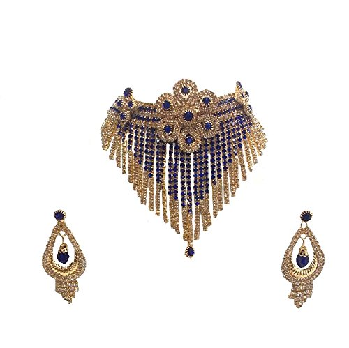 Shree Mauli Creation Dark Blue Alloy Stone Necklace Set for Women (B07B4DP1KP) Amazon Price History, Amazon Price Tracker