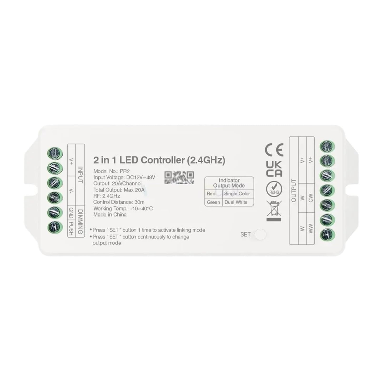Controlador atenuador LED PR2 de 20A para regular la intensidad de tus tiras de luz