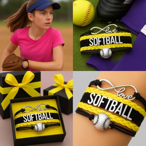 Infinity Collection Softball Bracelet - Softball Jewelry Gift for Mom or Team2
