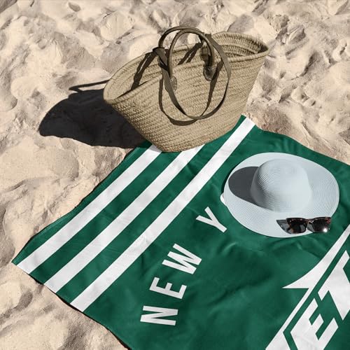 Image of Northwest NFL New York Jets Unisex-Adult Beach Towel, 30 inch x 60 inch, Stripes