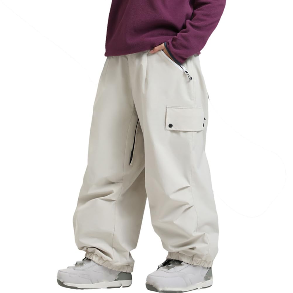 off White, Pantaloni da Neve da Uomo e da Donna, Larghi da Snowboard e da Sci, Impermeabili Antivento Caldi Isolati, Pantaloni da Neve Invernali Unisex