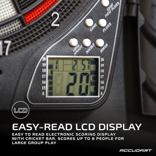 Electronic Dartboard with 30 Game Modes and 174 Variations - For Computer Challenge - Easy-to-Read Display - Includes 6 Soft-Tip Darts