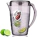 HOMQUEN Pichet en Plastique, Pichet à Eau de 60 OZ/1,8 L Avec Couvercle, Pichet à thé Glacé, Carafe à Eau, Pichet, Carafe à Eau Avec Poignée Pour thé, Jus, Lait, Boissons Froides (1 Paquet/Gris)
