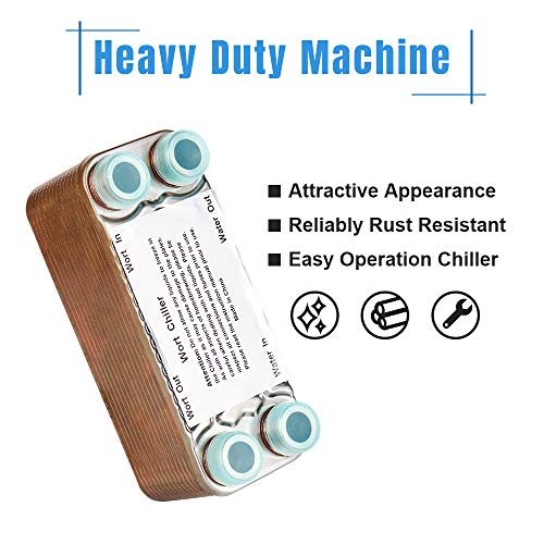 Ferroday 30 Plate Wort Chiller Stainless Steel Brazed Plate Heat Exchanger 3/4 NPT Thread Plate Chiller[7.5" x 2.9] - Thumbnail 5