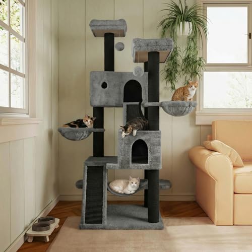 Árbol para gatos multisesión grande 66 pulgadas interior miniatura 2