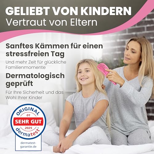 Walcora Haarbürste ohne Ziepen – Bürste für Damen, Herren & Kinder - Detangler & Entwirrbürste für Locken, nasse, feine & lange Haare - Haarbürsten Hair Brush - Pink