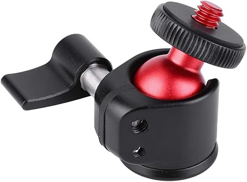 Acouto Mini cabeza de bola, metal giratorio de 360 grados, mini cabeza de bola de trípode, montaje de tornillo de 1/4 para cámara DSLR luz de
