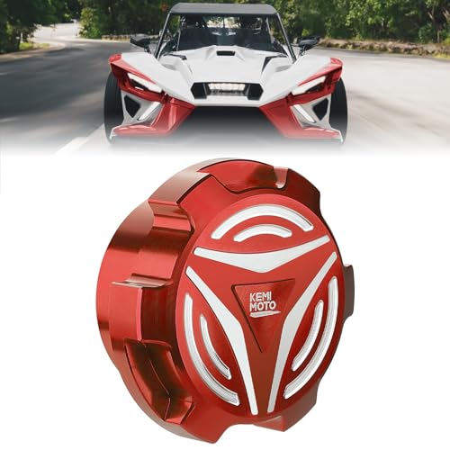 KEMIMOTO Aluminum Gas Fuel Cap Compatible with Polaris Slingshot 2015-2026 Fuel Tank Lid Oil Cover Accessories Replace #2521278 Fits S LE R S SLR GT (Red)