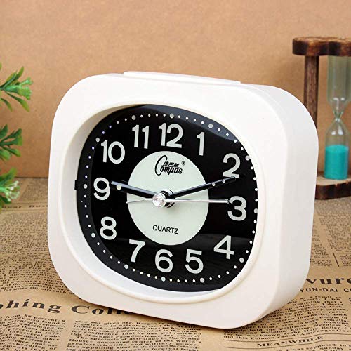 Wecker für Kinder Lernen 4-Zoll großen Dial Analog-Quarz-Wecker Nein Geräusch mit Nachtlicht Reisewecker