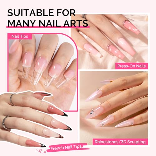 Image of MelodySusie Super Strong Nail Glue, Semi Solid Nail Glue Press On Nails, Quick Drying, No UV Lamp Needed, Long Lasting, Nail Glues DIY Home Salon Manicure 15ml