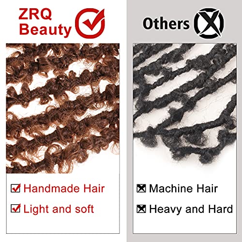 Zrq 2 Packs Ombre Butterfly Locs Crochet Hair 18 Inch Messy Distressed Faux Locs, Handmade Pre-Looped Soft Locs Crochet Locs For Black Women T27# #TOP4