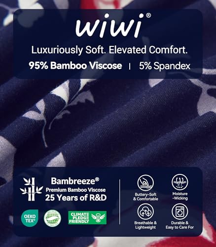 Image of WiWi Womens Pajamas Set Bamboo Viscose Super Soft Short Sleeve Top Ruffle Shorts Sleepwear Cooling Pj Sets S-XXL