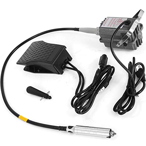 Limited Stock VEVOR S-R Hanging Flex Shaft Grinder 230W Rotary Tool with Stepless Speed Foot Pedal Rotary Carver 0-180000rmp for Carving, Buffing,Drilling,Polishing (4mm flexshaft)
