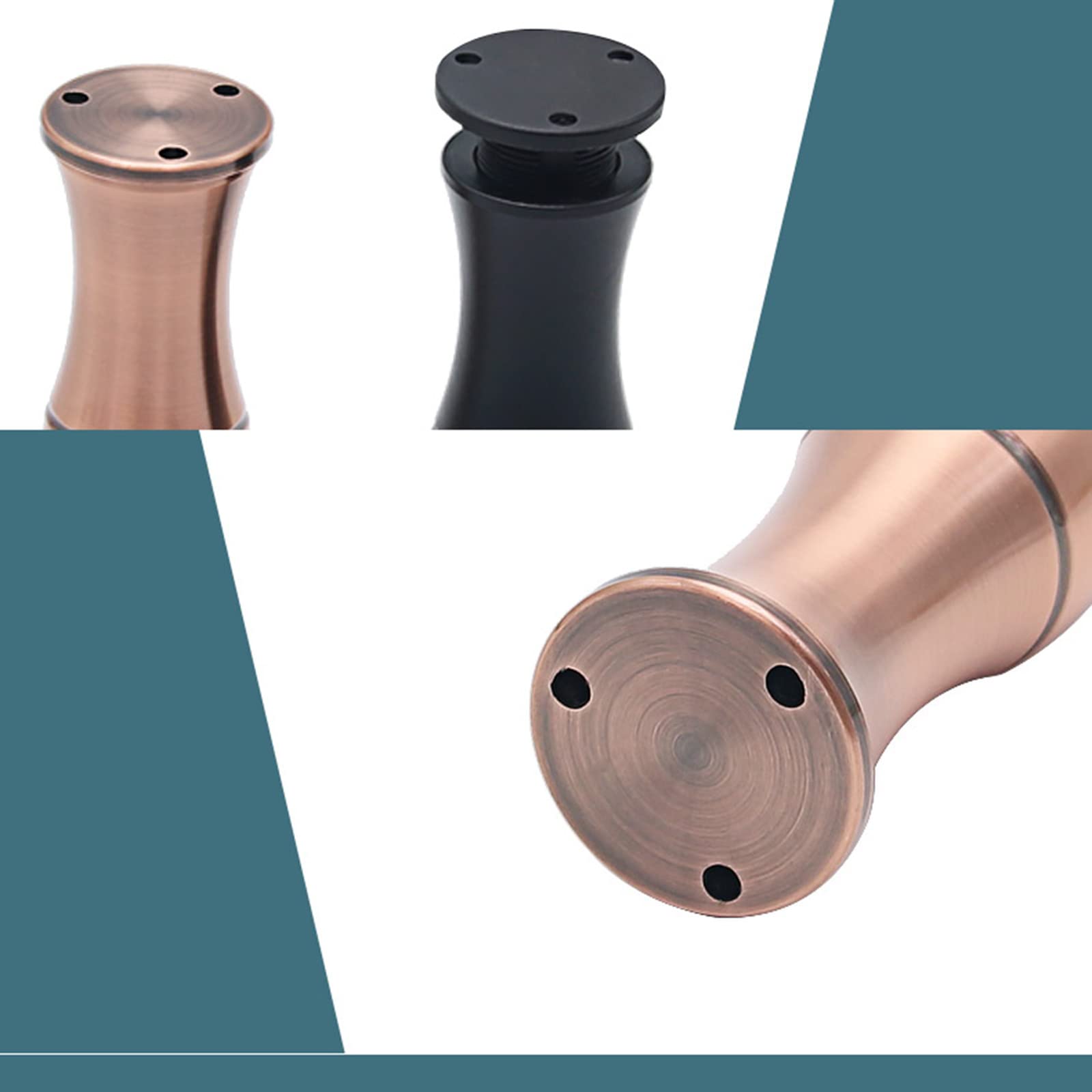4-częściowe regulowane nogi meblowe ze stopu aluminium, nogi do stołu, wysokość stopy do szafek sofowych i półek (100 mm/3,9 cala, matowe srebro)