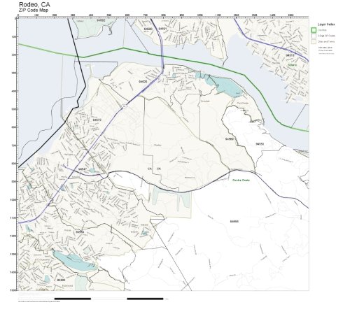 ZIP Code Wall Map of Rodeo, CA ZIP Code Map Laminated: Amazon.com ...