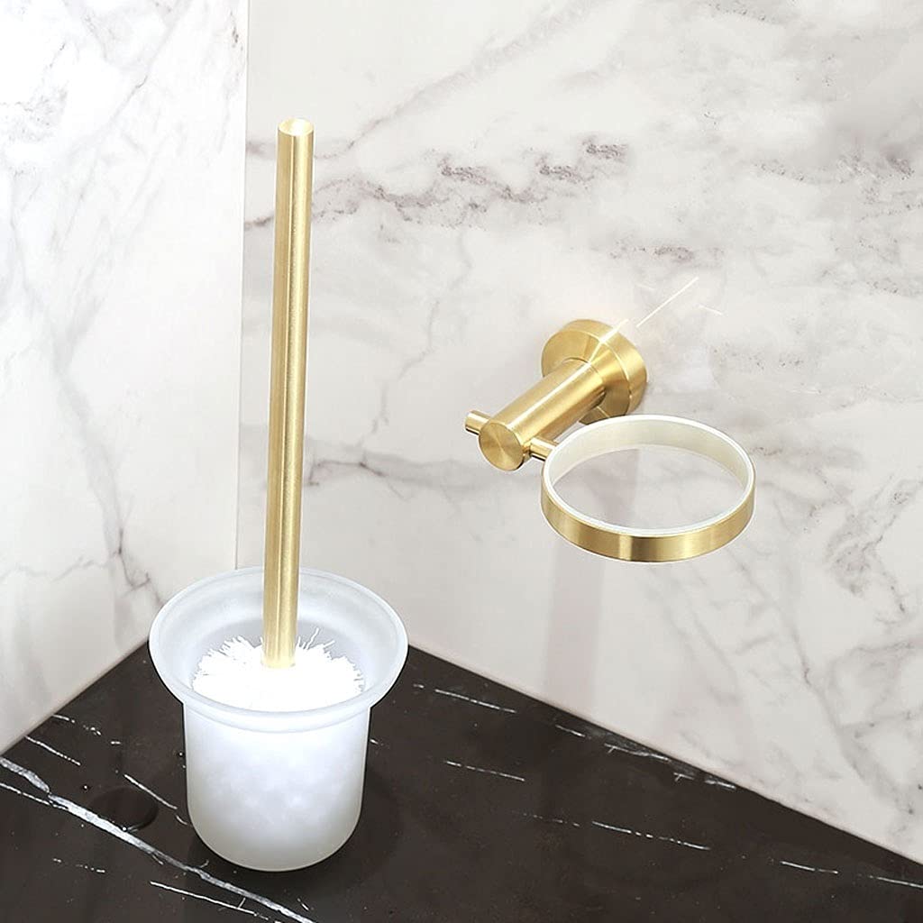 Uchwyt na szczotkę toaletową Szczotka do WC naścienna Szklany korpus Szczotka do WC Nowoczesny Design Szczotka do WC Domowe Czyszczenie Łazienki Złoty Zestaw Szczotek Wc Uchwyty na szczoteczki toaleto
