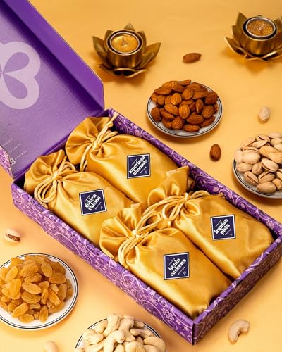 Image of Hyperfoods Diwali Gifts for Family and Friends Dry Fruits Diwali Gift for Employees 400 Grams DryFruit Gift Hamper Corporate Gifts for Employees Dry Fruit Gift Box Dry Fruits Combo Pack