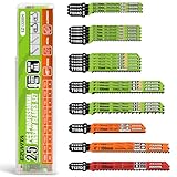 EZUVITA Lot de 25 Lames de Scie Sauteuse avec Étui de Rangement en Acier CR-V et HSS, Ass...