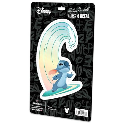 Image of Disney Lilo and Stitch Wave Adhesive Vinyl Decal - Fun Stitch Sticker for Car - Perfect for Disney Fans