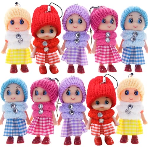 Muñecas mini de silicona DDJYP set de 10 piezas miniatura 1