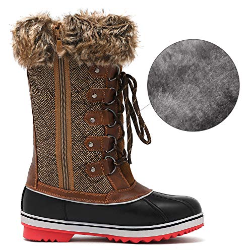 DREAM PAIRS DREAM PAIRS Women's River_1 Brown Mid Calf Waterproof Winter Snow Boots Size 6 M US