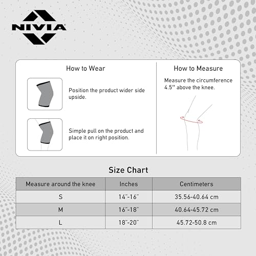 Image of Nivia Knitted Knee Support, for Men, for Gym, Knee Sleeves, Knee Braces Pair for Sports & Workout, Knee Cap, Knee Compression Knee Supporter for Exercise, Running, Cycling