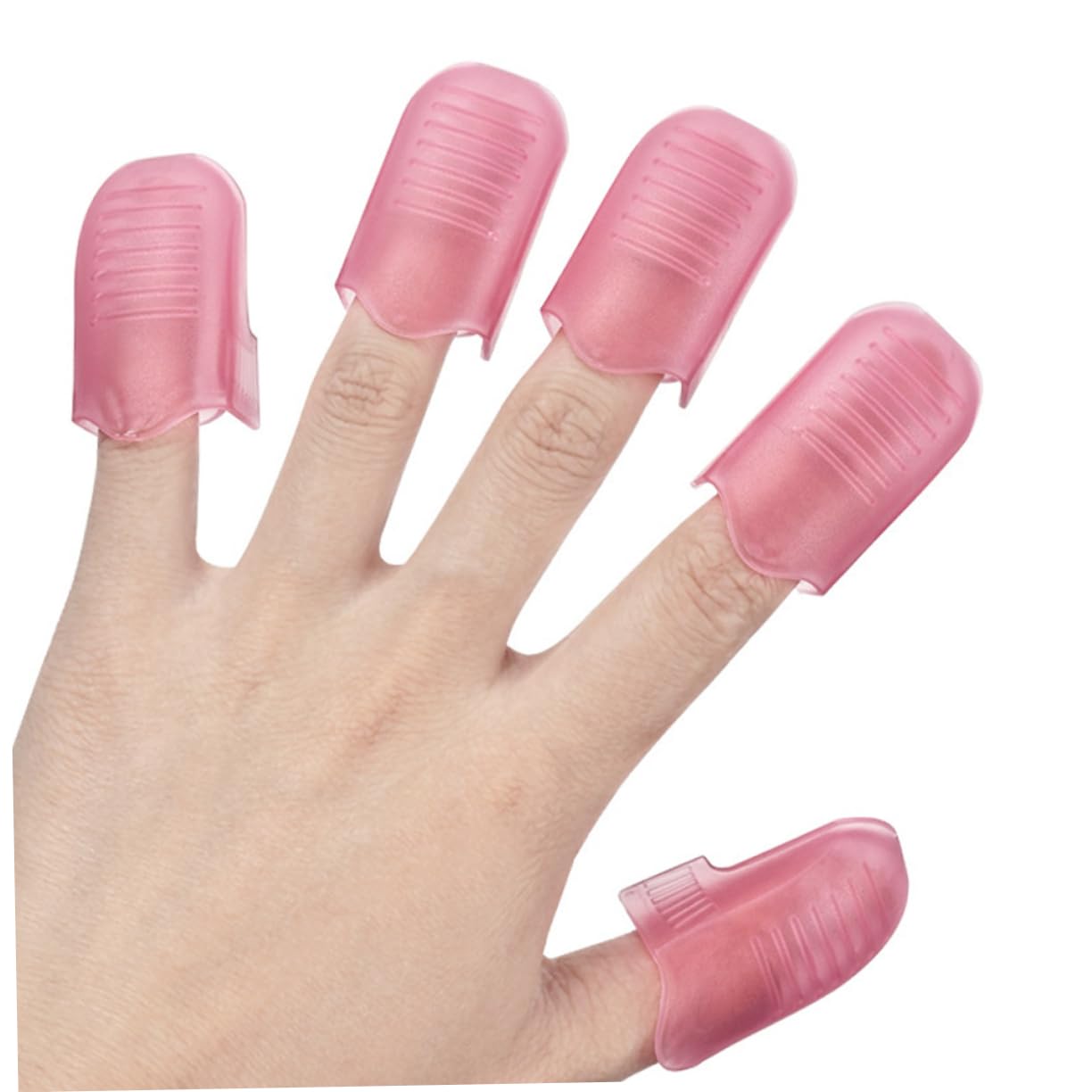 Ipetboom 20Pcs Plastic Nail Clip for Gel Nail Polish Removal Semi Transparent Semi Transparent Nail Polish Remover Cap Clips for Easy