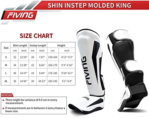 Fiving Mma Martial Arts Shin Guards – Padded, Adjustable Muay Thai Leg Guards With Instep Protection For Kickboxing/Mma Training And Sparring – Durable, Professional Mma Equipment (White, Medium) #TOP5